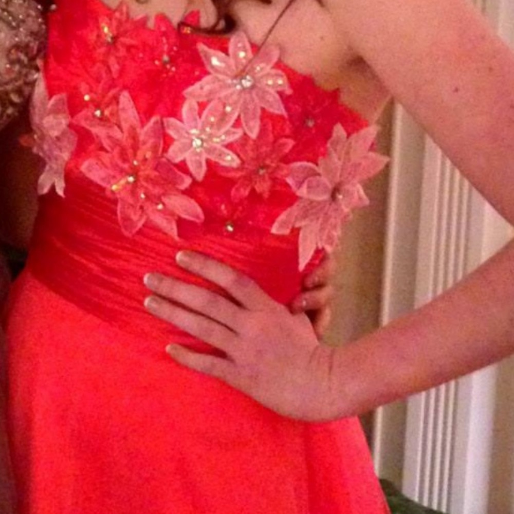 Coral and Floral Dress